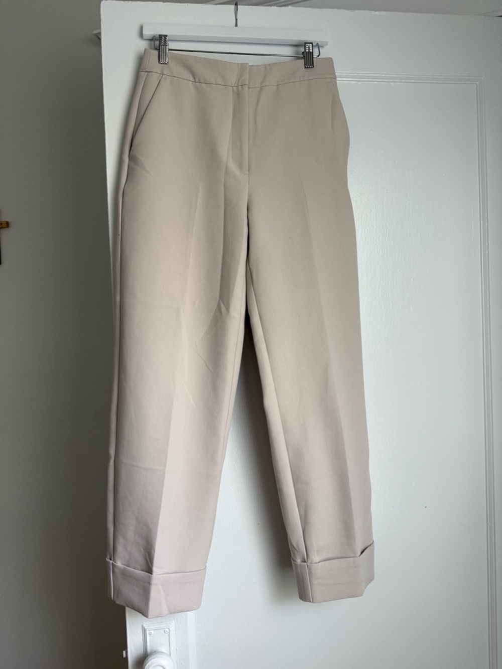 Abercrombie & Fitch Light Beige High-Waist Trousers